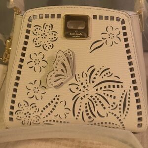 Kate Spade Cream Floral Cutout Mini Bag
